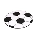 BEAHING Fußballteppich, 80 cm runder Fußballteppich süßer Kinder Teppich Floor Stuhl Matte Teppich für Kinder Schlafzimmer