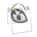 Badabulle Komfort-Moonlight elektrische Babywippe und Babyschaukel, mit 3 Schaukelgeschwindigkeiten, Timer und 8 Melodien