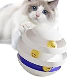 Generisch Katzenkugelbahn | 3-lagiges Katzen-Puzzlespielzeug,Trainierendes Katzenspielzeug, lustiges Katzen-Selbstspielspielzeug zum Schutz von Möbeln, Katzen, Kätzchen