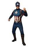 Rubie's Offizielles Luxuskostüm Captain America, Avengers Endgame, Kampfanzug, für Herren, Erwachsene, Größe XL