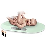 BERDSEN Babywaage Gewicht, Präzise, bis zu 20 kg, Messwertspeicher, Stabil, Sicher, Inklusive Batterien, Kg/Lb/Oz, Farbe Mint