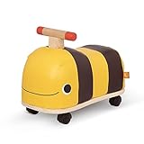 B. toys Rutschauto aus Holz – Rutscher Biene auf Rollen für Kinder und Babys, Kinderfahrzeug, Rutschfahrzeug, Babyrutscher, Spielzeug ab 18 Monaten, Gelb