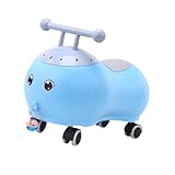 F Fityle Kinder-Scooter, Rutschauto, Cartoon-Motiv, fördert die Motorik, leiser Roller mit Rädern, für Kinder ab 3 Jahren, Blau