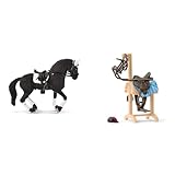 SCHLEICH Horse Club 42457 4-TLG Turnier Reithengst Spielset & 42613 Accessoires Pferdetransporter, ab 5 Jahren, Horse Club - Spiel-Zubehör, 9 x 5 x 14 cm