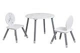 Demeyere 138551 Set mit 1 Tisch, 2 Stühlen MDF und Kiefer, weiss, 60 x 60 x 50 cm