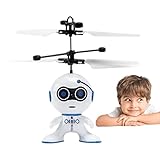 Generisch Rc Fliegender Roboter - Ferngesteuerter Hubschrauber Rc Flugroboter,Partygeschenke mit Fernbedienung, sicheres Flugspielzeug für Kinder, Mädchen, drinnen ab 3 Jahren