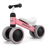 Bammax Kinder Laufrad Lauflernrad Balance Fahrrad ohne Pedale Dreirad Spielzeug für ab 1 Jahr, Erstes Baby Laufrad für Jungen Mädchen, Rosa