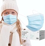 Rousig Kinder Mundschutz TYP IIR 3 Lagig Einwegmasken Kinder CE Zertifizierte 100 Stück Mund Nasen Maske Mädchen Kindermasken Jungen Mädchen,Blau