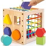 Winique Formsortier-Holzspielzeug ab 1 Jahr, Montessori sensorisches Spielzeug, Babyblöcke, Feinmotorik Sortierspiele für frühes Lernen, Geschenk für Kleinkinder Jungen Mädchen ab 12 Monate