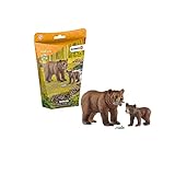 schleich 42473 Grizzlybär-Mutter mit Jungem, für Kinder ab 3+ Jahren, WILD LIFE - Spielset