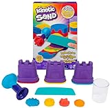 Kinetic Sand Regenbogen Mix Set - mit 383 g original magischem kinetischem Sand aus Schweden in 3 Farben und Förmchen, für kreatives, sauberes Indoor-Sandspiel, für Kinder ab 3 Jahren