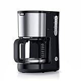 Braun Household PurShine KF 1500 BK Kaffeemaschine - Filterkaffeemaschine mit Glaskanne für bis zu 10 Tassen, OptiBrew-System, Automatische Abschaltung, 1000 Watt, Schwarz