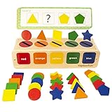 WOODENFUN Montessori Spielzeug Farbsortierung & Stapeln Passende Lernsortierspielzeug für Kleinkinder von 1-3 Jahren, Lernspielzeug als Geschenk für 2 jährige Jungen und Mädchen