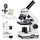 Mikroskop für Kinder und Erwachsene geeignet - Durchlicht- und Auflicht-Mikroskop - mit Kreuztisch zur Objektbewegung und umfangreichem Zubehör