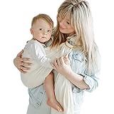 Shabany® - Ring Sling Tragetuch - 100% Bio Baumwolle - Babybauchtrage für Neugeborene Kleinkinder bis 15 KG - inkl. Baby Wrap Carrier Anleitung - beige (dances)