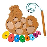 KIRO TOYS Steckpuzzle Holz ab 1 2 3 Jahre - Premium Qualitäts Spielzeug ab 1 Jahr Holzspielzeug Puzzle - Angelspiel Motorik-Spielzeug für Kinder