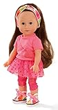 Götz 1513014 Just like me - Chloe Puppe - 27 cm große Stehpuppe mit extra langen braunen Haaren und blauen Schlafaugen - 7-teiliges Set