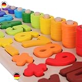 SCHMETTERLINE® Holz-Puzzle mit Zahlen für Kinder ab 3 Jahre - Montessori Spielzeug aus Holz zum Zählen Lernen - Lern-Spiel mit Farben und Formen für Kleinkinder