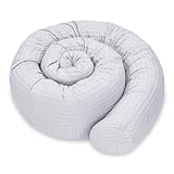 Totsy Baby Seitenschläferkissen Bettschlange Body Pillow 300 cm Baumwolle Waffel- Kopfkissen lang Bettrolle Schlafkissen Nackenrolle Kissen Grau