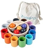 KidMigo Montessori Spielzeug 2 Jahre, Holz Sortier Stapelspielzeug, Montessori Spielzeug Baby, Sensorik Spielzeug & Lernspielzeug für Vorschule für Farbsortierung und Zählen, Geschenk für 2 3 4 Jahre