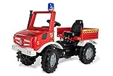 Rolly Toys rollyUnimog Fire Unimog (Feuerwehrauto für Kinder 3-8 Jahre, Zweigangschaltung, Flüsterlaufreifen) 036639