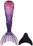 BAWADE Meerjungfrauenflosse für Mädchen – Meerjungfrau Flosse Schwimmen Meerjungfrauenschwanz Passend für 110-170cm Höhe, Mehrfarbig (G-26), 140