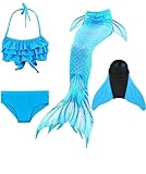SPEEDEVE Mädchen Meerjungfrauenschwanz Meerjungfrau Flosse Bikini Set