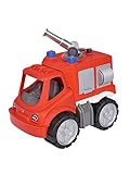 BIG - Power-Worker Feuerwehr Löschwagen - großes Spielzeug Auto mit Wasserspritze, Reifen aus Softmaterial, rot, für Kinder ab 2 Jahren
