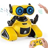 Highttoy Roboter Kinder, Ferngesteuerter Roboter Spielzeug mit Gestensteuerung, LED-Augen und Musik Wiederaufladbares RC Roboter Spielzeug ab 3 4 5 6 7 8 Jahre Jungen Mädchen Geschenk