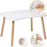 PlayPals Furniture Kindertisch aus Holz, Kinder Tisch Kinderzimmertisch weiß, 52 x 70 cm, weiß, Selbstbau, hohe Qualität, natürliche Kindersitzmöbel, Kleinkindtisch - kleiner Tisch