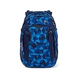 satch match Schulrucksack - ergonomisch, erweiterbar auf 35 Liter, extra Fronttasche, Blue Crush - Blau