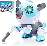 Felly Roboter Hund für kinder, Intelligentes Roboter Hundespielzeug Spielzeug ab 3 4 5 6 7 8 Jahre Kinder Jungen Mädchen, Berührungsgesteuert Robo mit Licht und Ton