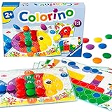 Ravensburger Kinderspiele 20832 - Colorino - Kinderspiel zum Farbenlernen, Mosaik Steckspiel, Spielzeug ab 2 Jahre, White