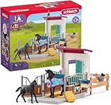 schleich 42611 HORSE CLUB Pferdebox mit Stute und Fohlen, 34 Teile Spielset mit 2x schleich Pferde Figuren, Pferdebox und Zubehör, Spielzeug für Kinder ab 5 Jahren
