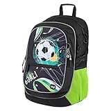 Baagl Schulrucksack für Jungen - Schulranzen für Kinder mit ergonomisch geformter Rücken, Brustgurt und reflektierende Elemente (Fußball)