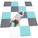 MQIAOHAM® 18 Stücke Baby puzzelmatten für Babys spielmatte kinder puzzlematte Teppich G301018-101108112