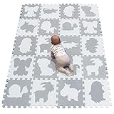 YIMINYUER Puzzlematte für Babys dickere Spielmatte in Einer umweltfreundlichen Verpackung – schadstofffreie, geruchlose Krabbelmatte Weiß Grau RP58G301020BH