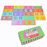 Pink Papaya Puzzlematte XXL mit 86 Teilen für Kinder aus rutschfestem Eva - 3,3m² große Spielmatte, zusammensteckbar - jedes Teil 30 x 30 x 1 cm - Kinderteppich, Puzzle mit Zahlen und Buchstaben