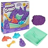 Kinetic Sand Sandbox Set Lila - mit 454 g original magischem kinetischem Sand aus Schweden, 1 Box, 3 Förmchen, 1 Schaufel für kreatives Indoor-Sandspiel, ab 3 Jahren