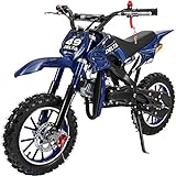 Actionbikes Motors Mini Kinder Crossbike Delta 49 cc - Scheibenbremsen - Sportluftfilter - Sportauspuff - Luftbereifung - Pocket Bike - Motorrad - Motocross - Dirt Bike - Enduro - Dirtbike (Blau)