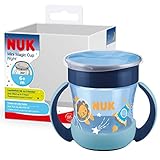 NUK Mini Magic Cup Trinklernbecher mit Leuchteffekt | 6+ Monate | 160 ml | auslaufsicherer 360°-Trinkrand | ergonomische Griffe | BPA-frei | Löwe (blau)