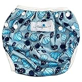 Babyino wiederverwendbare Schwimm-Windel | Bade-Hose für Babys und Kleinkinder (Muschel Blau) 6 bis 24 Monate Verstellbare Größe mitwachsende Schwimm-Kleidung