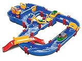 AquaPlay - MegaBridge - Wasserbahnset mit 3 Spielstationen und 49 Teilen, inklusive BO der Bär, Amphibienauto und Transportboot mit 2 Containern, für Kinder ab 3 Jahren