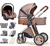 3-in-1-Baby-Kinderwagen, faltbar, leicht, ultrakompakt, inklusive Ventilator, Mama-Tasche, Regenschutz, Fußsack, Decke und mehr