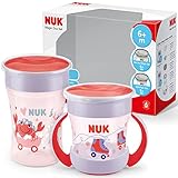 NUK Magic Cup & Mini Cup Trinklernbecher, Duo-Set | auslaufsicherer 360°-Trinkrand | ab 6 Monaten und 8 Monaten und BPA-frei | 160 ml & 230 ml | rot