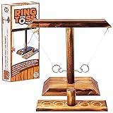 Ring Toss® Game | Geschicklichkeitsspiel aus Holz | Premium Qualität | Hängende Ringwurfmaschine | Wer ist der Schnellste? | Innen & Außen | Kinder & Erwachsene | 100% Holz | 100% Spaß | SparkL®