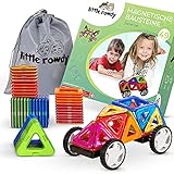 Magnetische Bausteine Set für Fahrzeuge TÜV zertifiziert - 49 Teile - Geschenk für Kinder - kreatives Magnetspiel für Kinder ab 3 Jahre mit Ideenheft Magnetbausteine Magnet Spielzeug Kinder